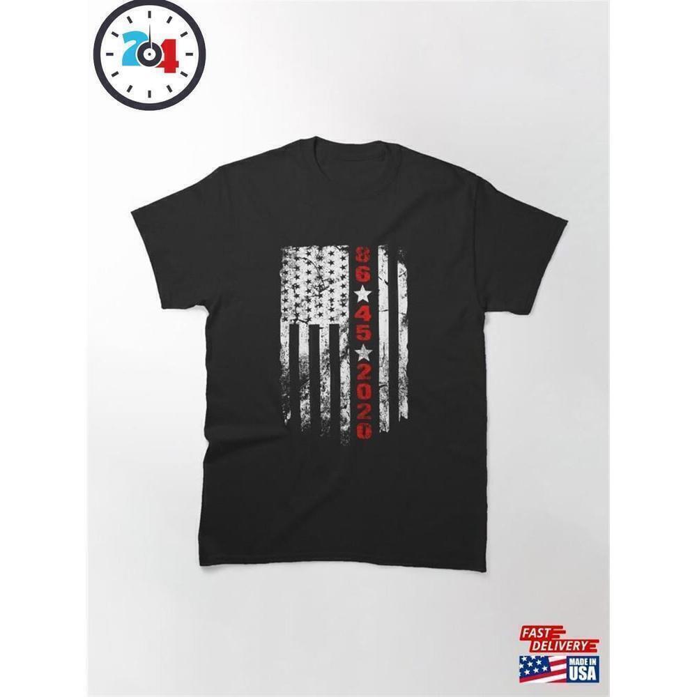 86 45 2020 American Flag Protest Political Statement Graphic T-Shirt